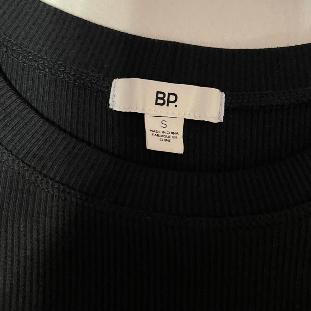 BP Black Ribbed Knit Mini Dress with Left Front 2” Slit - Picture 4 of 7